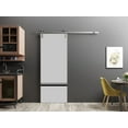 thumbnail image 3 of Sturdy Barn Door 18 x 96 inches | Planum 0012 Grey Matte with Frosted Glass | Stainless Steel 6.6FT Rail Hangers Heavy Set | Solid Panel Interior Doors, 3 of 6