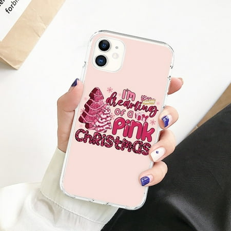 Cell Phone Case Pink Christmas Letters for Samsung for XiaoMi for Sony for Huawei for iPhone 15 Pro Max for iPhone 15/14/13/12/11/X/XR（Huawei P8 Lite）