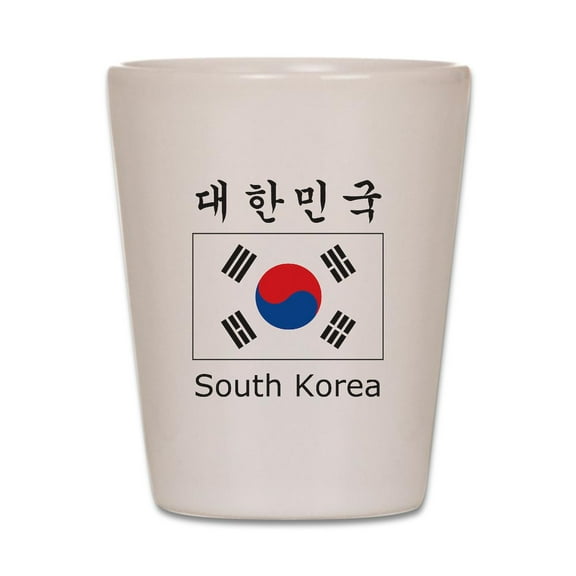 CafePress - South Korea Flag - White Shot Glass, Unique and Funny Shot Glass