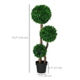 thumbnail image 3 of HOMCOM 3.6ft Artificial Tree, Three Ball Boxwood Topiary for Indoor Outdoor, 3 of 10