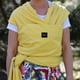 thumbnail image 4 of Portabebés Suave, elástico, de algodón, portabebés, funda de lactancia para uso con recién nacidos y niños pequeños: distribuye uniformemente el peso para un transporte más cómodo (amarillo), 4 of 5