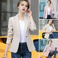 thumbnail image 2 of Spring Autumn Suit Coat Women Lapel Long Sleeve Slim Fit Single Button Suit Jacket with Pockets Office Lady Outwear, 2 of 8