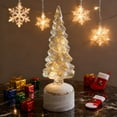thumbnail image 6 of Japceit Rotating Glass Christmas Tree, Light-Up Spinning Crystal Table Decor, Illuminated Rotating Ornament for Home, Office and Festive Display, 6 of 6
