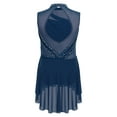 thumbnail image 3 of Zaldita Kids Girls Sleeveless Sparkly Figure Ice Skating Dress Chiffon Skirted Leotard Modern Lyrical Dancewear Navy Blue 8, 3 of 6