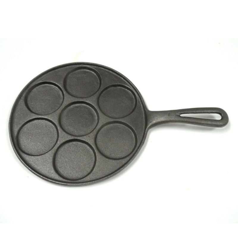 Norpro Cast Iron Plett Pancake Pan Seven 2 ½ inch Pancake Cavities
