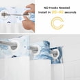 thumbnail image 5 of Coastal Beach No Hook Shower Curtain Waterproof, Bathroom Curtains with Snap in Liners and See Through Top Window, Sea Turtle Nautical Coral Starfish Hotel Style Bathtub Curtains Shower 60"Wx72"L, 5 of 8