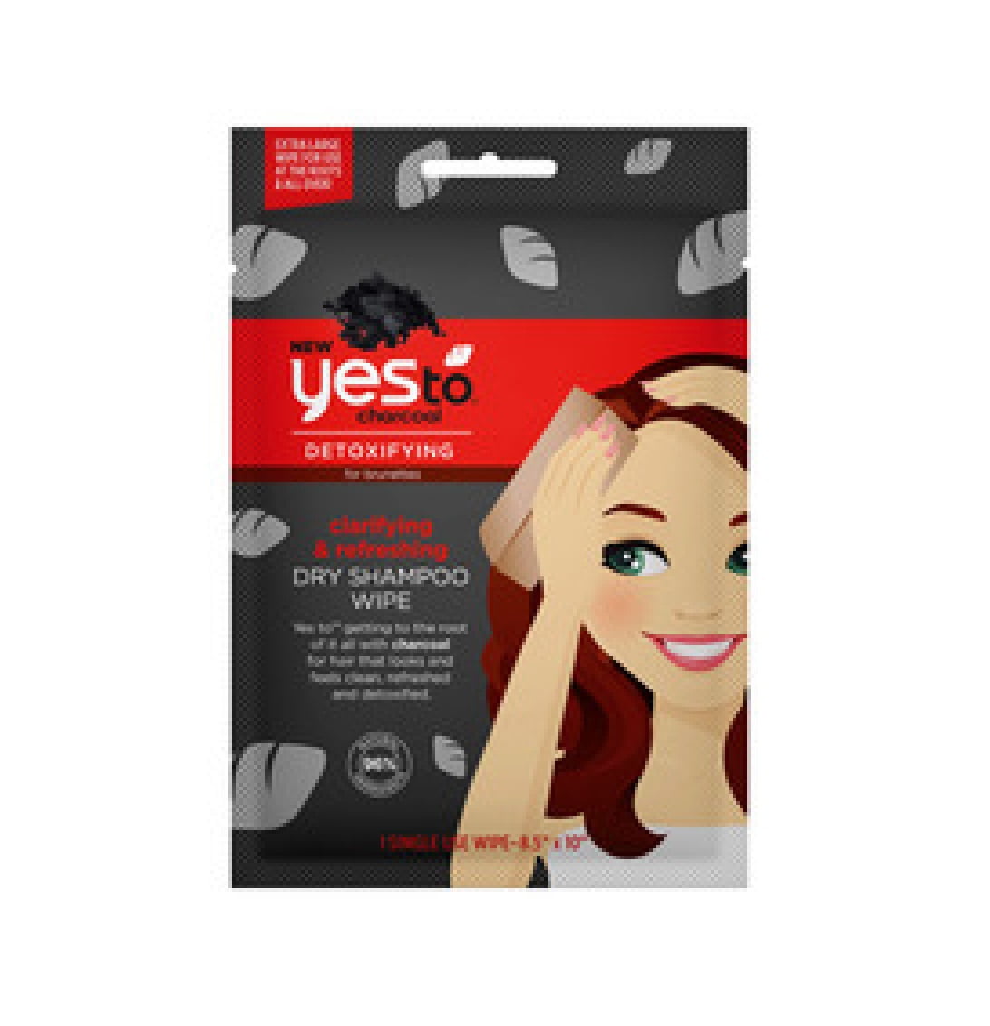 Yes To Charcoal Detoxifying Clarifying and Refreshing Dry Shampoo Wipe