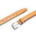 thumbnail image 4 of Giorgio Brutini Tan Brown Leather Dress Belt - Double-Threaded & Brushed Silver Buckle - Perfect Style for Every Occasion | Size XL, 4 of 5