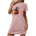 thumbnail image 3 of Chemise de Nuit pour Femmes, Grande Taille Manches Courtes Col Rond avec Imprimé, Vêtement de Nuit en Polyester Doux pour Confort à la Maison et Tenue Décontractée, 3 of 3