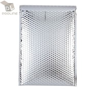 100 #000 Glamour Metallic Silver Poly Bubble Mailers Envelopes 4x8 Extra Wide