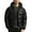 Black, variant on Winter Hooded Jacket Lightweight Insulated Coat Windproof Outdoor Warm With Reflective For Cold Weather