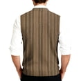 thumbnail image 5 of Vests for Men Cable Knit V-Neck Sleeveless Sweater Button Down Cardigan Fall Winter Business Casual Brown XL, 5 of 7