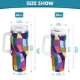 thumbnail image 6 of Yayeee 40oz Stainless Steel Tumbler with Straw and Handle Double-Wall Insulated Travel Water Bottle, Colorful Wavy Pattern, 6 of 8