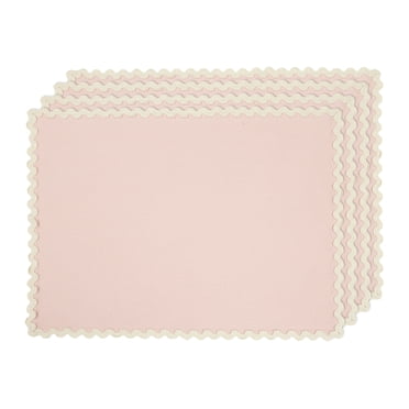 Easter Ric Rac Trim 4 pack Table Placemat Set - 14" x 19" Each - 100% Cotton, Multi-color