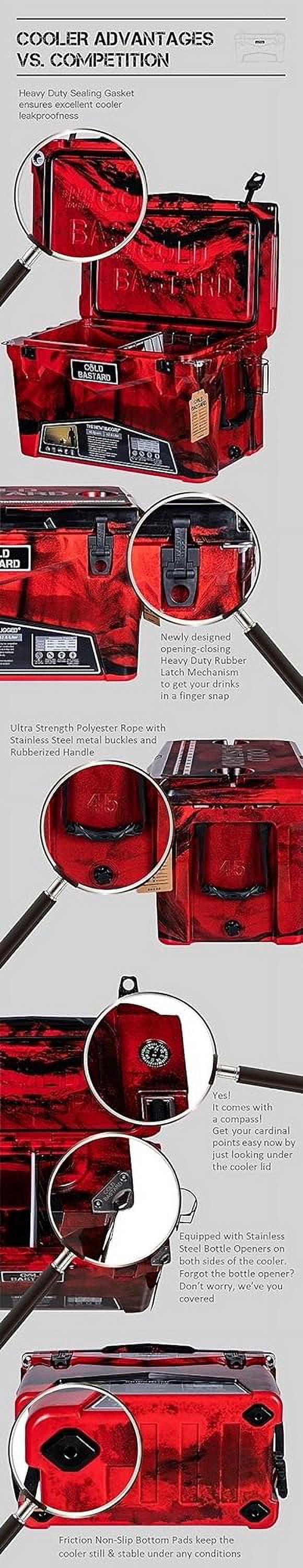 COLD BASTARD COOLERS 45QT Cold Bastard Rugged+ Navy Storm Best Premium Ice Chest Cooler Accessories Free S&H, CB45-NS