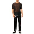 thumbnail image 2 of Camiseta de malla transparente INSPIRE CHIC para hombre, camiseta de manga corta, cuello redondo, camiseta de fiesta transparente, 2XL, negra, 2 of 4