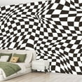 thumbnail image 2 of Peel and Stick Wallpaper Canvas checkered seamless wavy lines Black white Modern Art Wall Mural Decor Self Adhesive and Removable 69in x 98in, 2 of 8