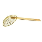 Sunrise 5 & 7 Diameter Round Brass Spider Strainer Sets with Bamboo Handles