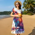 thumbnail image 4 of Lsque Watercolor Butterfly Guinea Pig Print Women's Casual Dress T-Shirt Summer Short Sleeve Scoop Neck Swing Dresses, 4 of 6