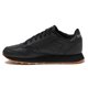 thumbnail image 3 of Zapatillas Reebok Classic Leather para niños, negras con suela gum, talla 7, 3 of 6