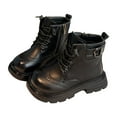 thumbnail image 4 of CAICJ98 Boots for Boys Girls Waterproof Combat Boots Comfort Work Ankle Boot Lace Up Side Zipper Boys' Girls' Hiking Boots (Toddler/Little Kid/Big Kid),13, 4 of 8