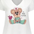 thumbnail image 4 of Inktastic CNA an Angel in Scrubs Teddy Bear Women's Plus Size V-Neck T-Shirt, 4 of 5