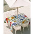thumbnail image 3 of 60x84 Inch Outdoor Tablecloth with Umbrella Hole Zipper Rectangle Leaf Flower Rectangular Tablecloths Outside Waterproof Plant Floral Garden Leaf Spring Summer Patio Table Cover for Picnic Party, 3 of 8