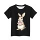 thumbnail image 4 of Blusas y camisas de manga corta con cuello redondo Camiseta estampada de manga corta de Pascua para niños Cuello redondo Manga corta Casual Versátil Para niñas Niños Top de poliéster, 4 of 5