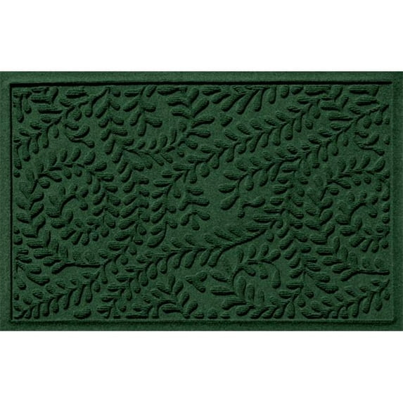 Bungalow Flooring 20378590023 Water Guard Boxwood Leaf Mat in Evergreen - 2 ft. x 3 ft.