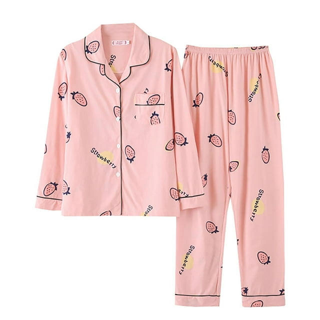 Pyjama Femme Automne et Hiver Manches Longues Col à Revers Gilet Ensemble Pantalon Grande Taille Tenue d'Intérieur