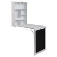thumbnail image 4 of DUOSONG Floating Wall Mounted Table, Foldable Desk With Storage Shelves And Blackboard - Black+White White+Black MDF Furniture Office Desks & Work Surfaces, 4 of 11