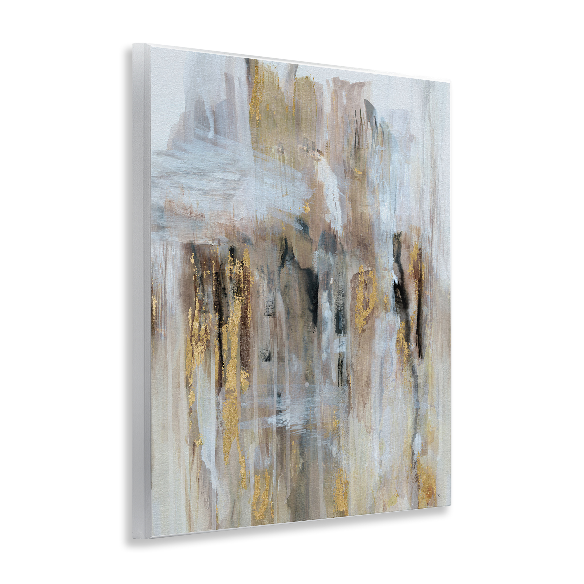 Stupell Industries Abstract Paint with Glam Accents Abstract Painting Unframed Art Print Wall Art, 11 x 14
