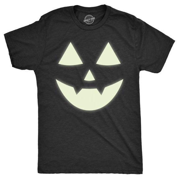 Mens Glow In The Dark Jack O Lantern T Shirt Funny Halloween Spooky Pumpkin Tee for Guys Graphic Tees