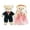 Pink & Black, variant on Couple Wedding Bear Plush Toy, Engagement Gift, Wedding Decoration, 17.7 inches（Black, White）