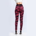 thumbnail image 3 of Leggings Termicos Gibobby para Mujer Estampado de rayas Imitación de mezclilla Rojo M, 3 of 5
