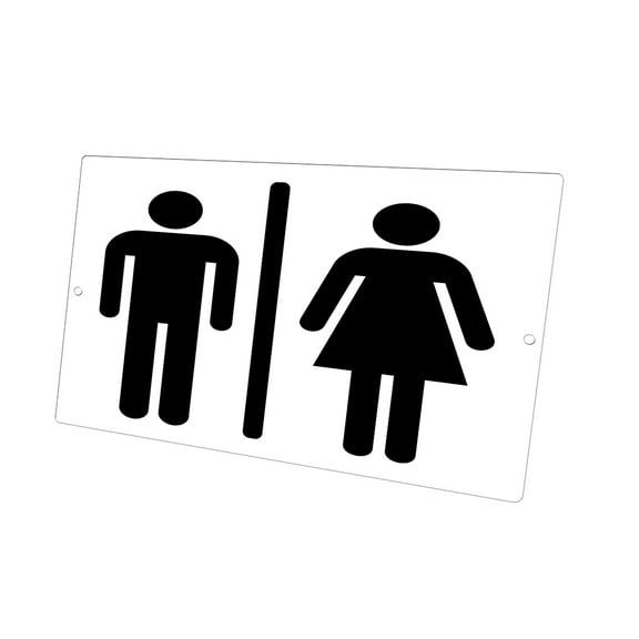 KuzmarK Yard Lawn Fence Sign - Restrooms