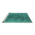 thumbnail image 2 of Ahgly Company Machine Washable Indoor Square Oriental Turquoise Blue Industrial Area Rugs, 7' Square, 2 of 4