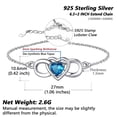 thumbnail image 6 of Silvora Women Heart Infinity Bracelet Synthetic Turquoise Birthstone Sterling Silver Bracelet Birthday Gift for Mother Daughter - December, 6 of 9