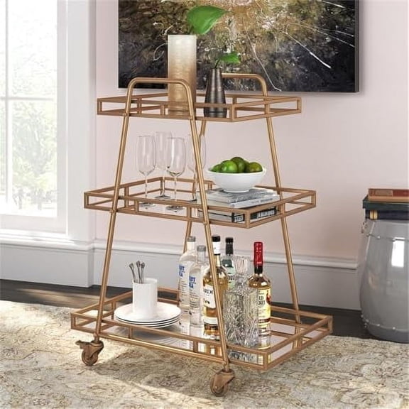 Adore Décor Addison Bar Cart, Gold