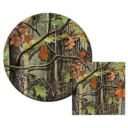 Hunting Camo Lunch Napkins & Dinner Plates Party Kit for (Best Murder Mystery Dinner Party Kits)