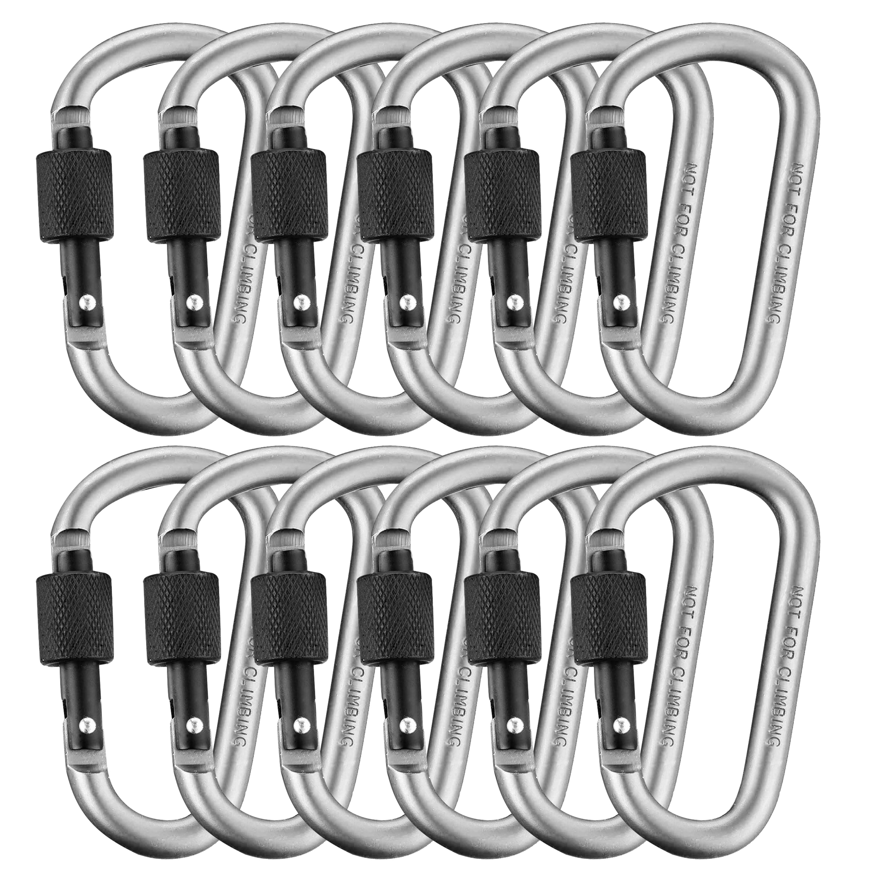 GearHill 3” Heavy Duty Carabiner Keychain Clip Aluminum D Ring Locking