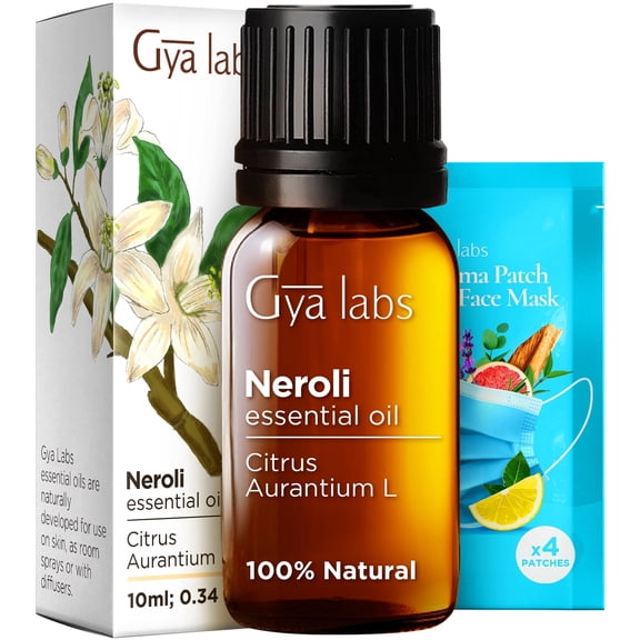 Gya Labs Neroli Essential Oil for Aromatherapy, Skin, Soap & Candle Making - Natural Fragrance - 0.34 fl oz