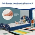 thumbnail image 3 of Costway Kids Upholstered Platform Bed Children Twin Size Wooden Bed Rocket Pattern, 3 of 10