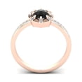 thumbnail image 3 of SuperJeweler 1 Carat Rose Cut Oval Black and White Diamond Halo Ring In 14 Karat Rose Gold For Women, 3 of 6