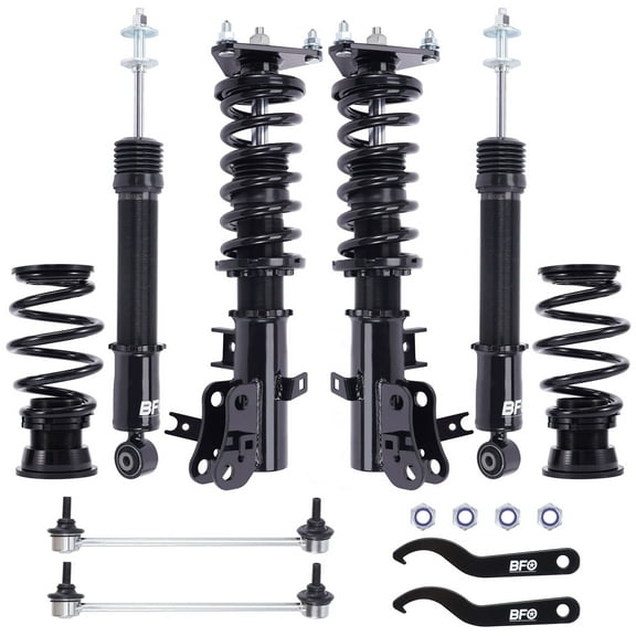 BFO Coilovers for Honda Civic 2012-2015 (not for Si Models), Height Adjustable Full Coilovers Suspension Kit, Preset Damping Shock Absorber Struts, Lowering Kit Black