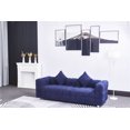 thumbnail image 7 of 80" Accent Sofa, Modern Grain Fleece Tufted Upholstered Living Room Sofa with 2 Pillows and Metal Legs, Comfy 3-Seater Sofa Couch with Wide Armrest for Living Room, Bedroom, Blue, 7 of 7