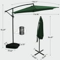 thumbnail image 6 of Ainfox 10ft Cantilever Offset Patio Umbrella with Sandbags Weighted Base and Cross Base - Outdoor Market Umbrella, Easy Tilt Adjustment,Green, 6 of 7