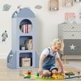 thumbnail image 5 of Pirecart Kids Bookshelf 3-Tier Wooden Kids Bookcase with Toy Storage for Bedroom, Playroom, Nursery, Blue, 5 of 8