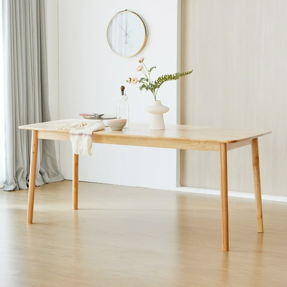 Livinia Aslan 71" Rectangular Wooden Dining Table (Natural)