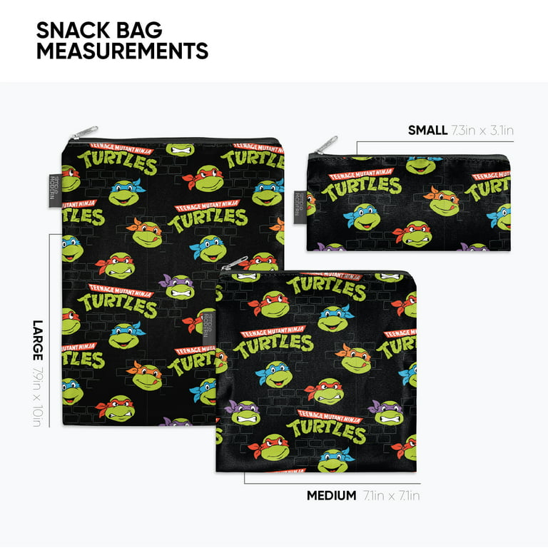 Simple Modern Ellie Reusable Snack Sandwich Bag Food Storage, 3 Pack, TMNT: Turtles Unite, Other